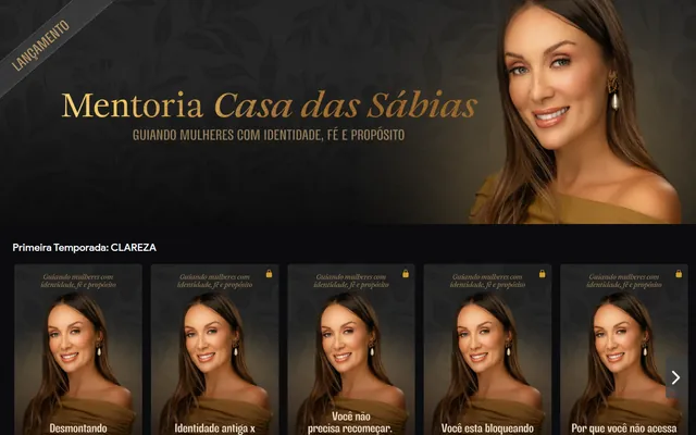 Print da plataforma da mentoria Casa das Sábias.