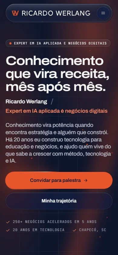 A mesma home, no celular.